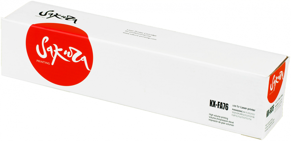 Картридж SAKURA KXFA76 для Panasonic KX-FL501, 502, 503, M553RU, черный, 2000 к.