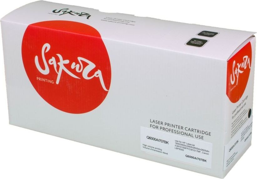 Картридж SAKURA Q6000A, 707Bk для LaserJet 1600, 2600n, 2605, 2605dn, 2605dtn, CM1015MFP, CM1017MF, Canon  LBP5000, черный, 2500 к.