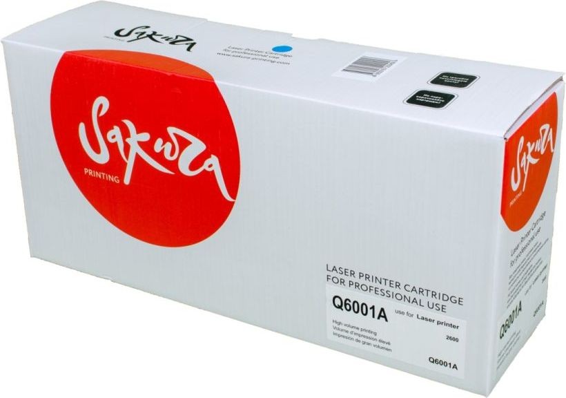 Картридж SAKURA Q6001A  для LaserJet 1600, 2600n, 2605, 2605dn, 2605dtn, CM1015MFP, CM1017MFP, голубой, 2000 к.