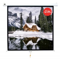 Экран Cinema S&#039;OK SCPSW-150x150 84&#039;&#039; 1:1 настенно-потолочный, ручной, Matt White, белый корпус