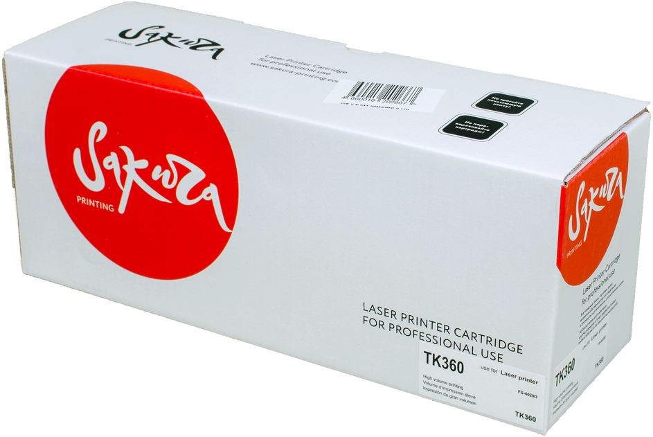 Картридж SAKURA TK360  для Kyocera Mita FS-4020DN, черный, 20000 к.