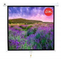 Экран Cinema S&#039;OK SCPSW-180x180 100&#039;&#039; 1:1 настенно-потолочный, ручной, Matt White, белый корпус