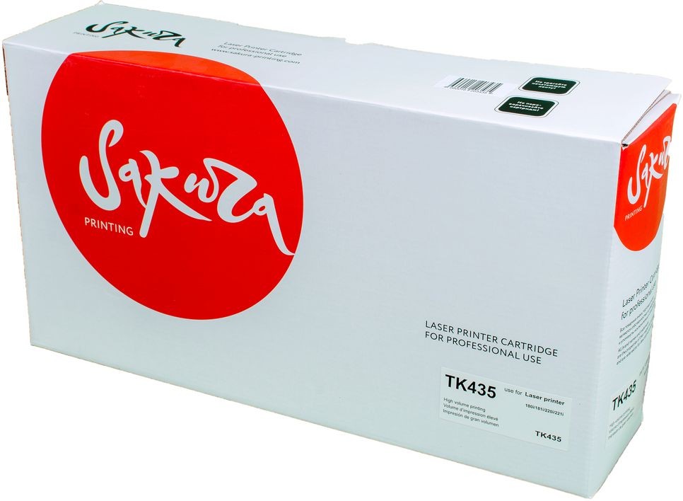 Картридж SAKURA TK435 для Kyocera Mita TASKalfa 180, 181, 220, 221, черный, 15000 к.