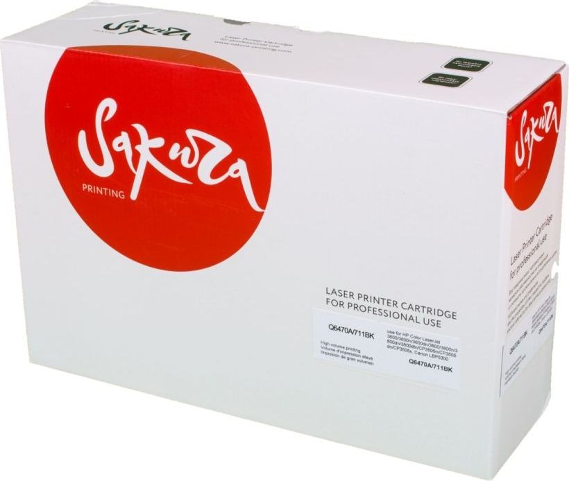 Картридж SAKURA Q6470A/711Bk для HP Color LaserJet 3600, 3600n, 3600dn, Canon LBP5300, черный, 6000 к.