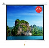 Экран Cinema S&#039;OK SCPSW-213x213 119&#039;&#039; 1:1 настенно-потолочный, ручной, Matt White, белый корпус