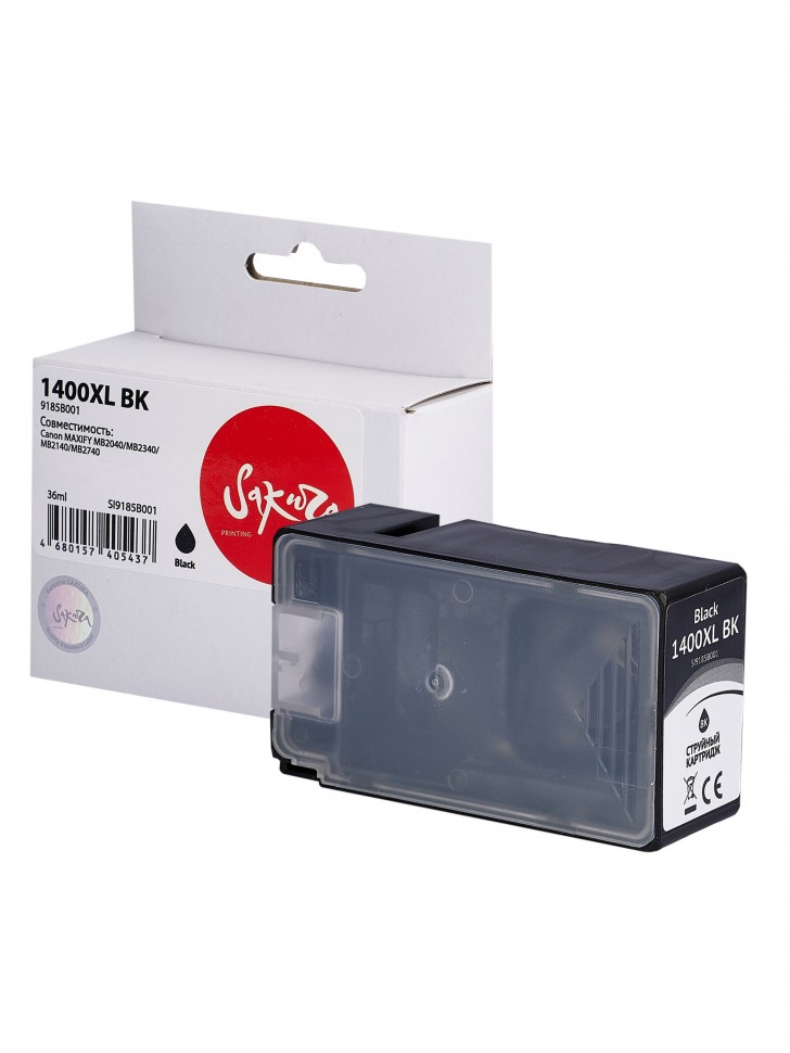 Струйный картридж Sakura 9185B001 (1400XL BK) для Canon MAXIFY MB2040/MB2340/MB2140/MB2740, черный, 36 мл., 1200 к.