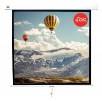 Экран Cinema S&#039;OK SCPSW-220x220 123&#039;&#039; 1:1 настенно-потолочный, ручной, Matt White, белый корпус
