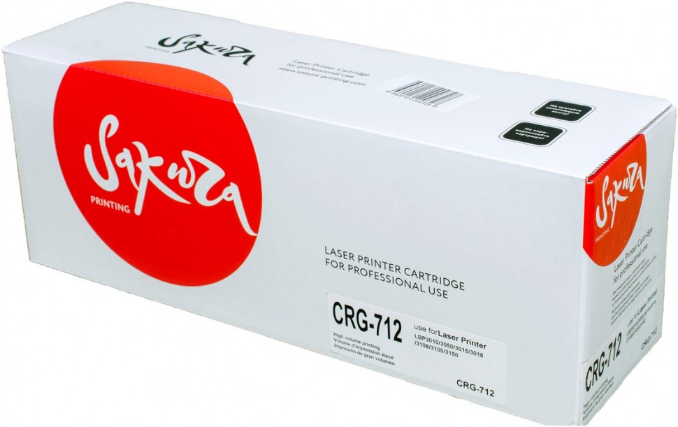 Картридж SAKURA CRG712 для Canon LBP3010, LBP3100, черный, 1500 к.