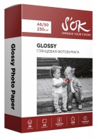 Фотобумага S&#039;OK глянцевая, формат А6, плотность 230г/м2, 50 листов