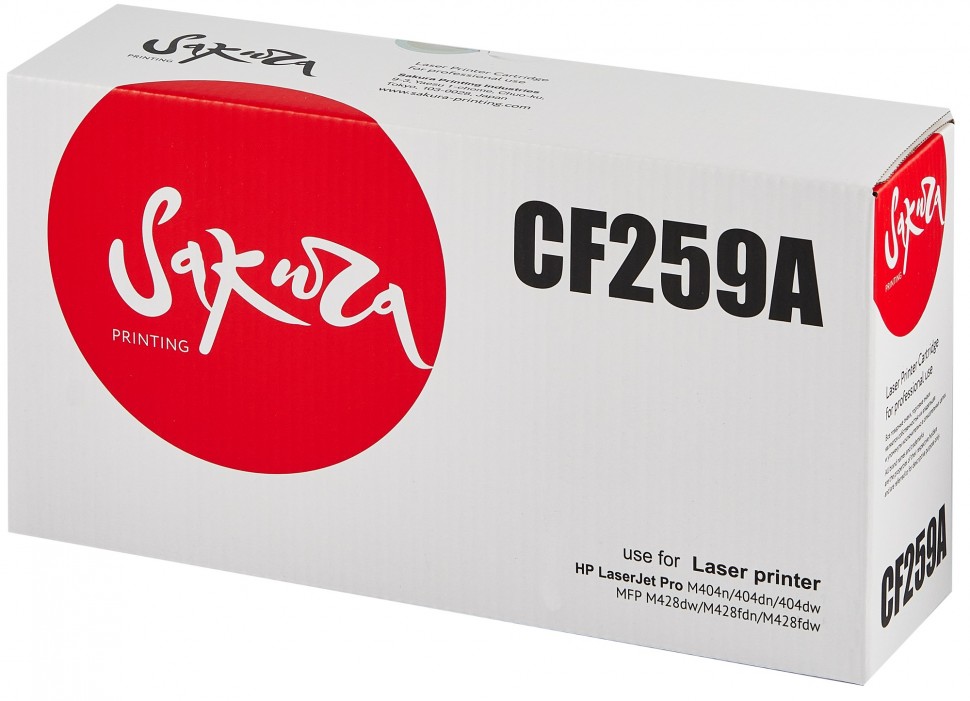 Картридж SAKURA CF259A для HP LaserJet Pro M304, M404, MFP M428, черный, 3000 к.