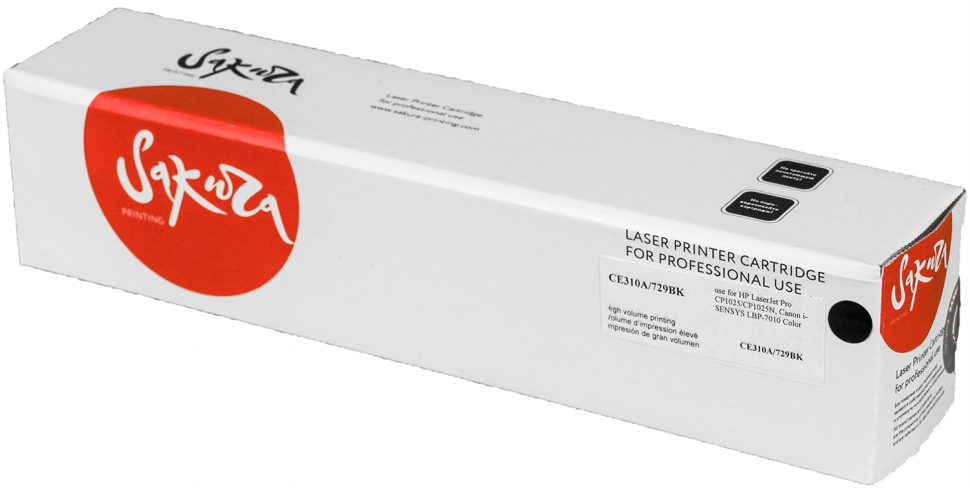 Картридж SAKURA CE310A/729Bk для HP LaserJet Pro CP1025, CP1025N, Canon i-SENSYS LBP-7010 Color, черный, 1200 к.