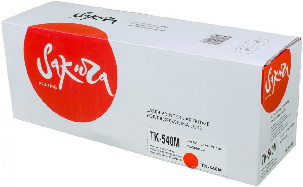 Картридж SAKURA TK540M для Kyocera Mita FS-C5100DN, пурпурный, 4000 к.