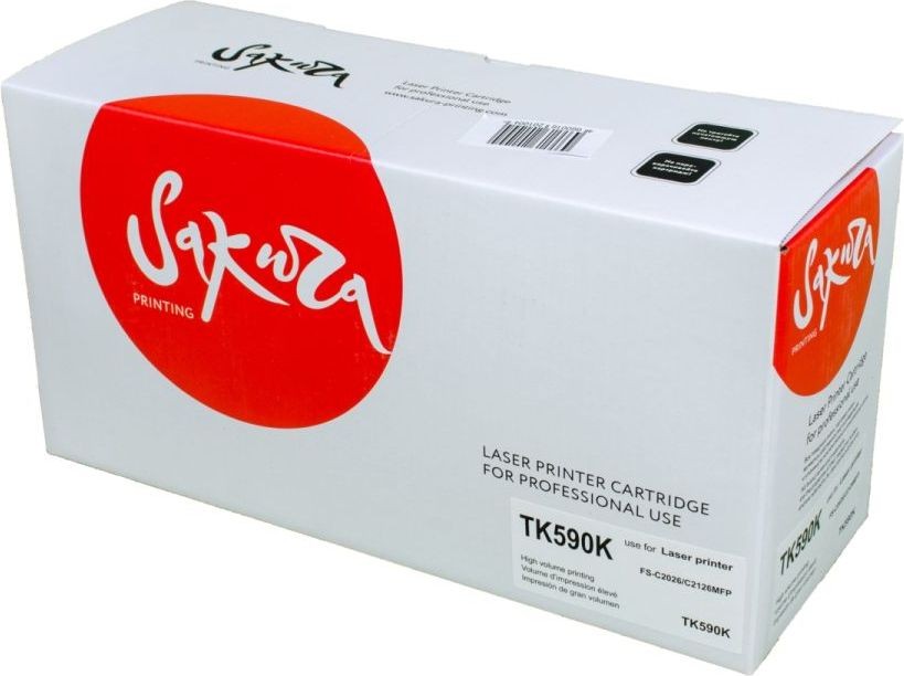 Картридж SAKURA TK590K для Kyocera Mita FS-C2126MF, FS-C2026, черный, 7000 к.