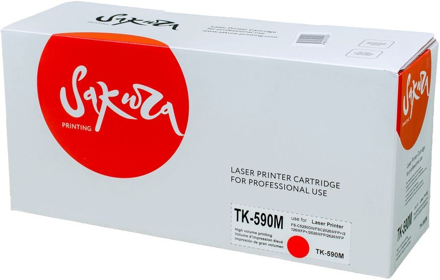 Картридж SAKURA TK590M для Kyocera Mita FS-C2126MFP, FS-C2026, пурпурный, 5000 к.