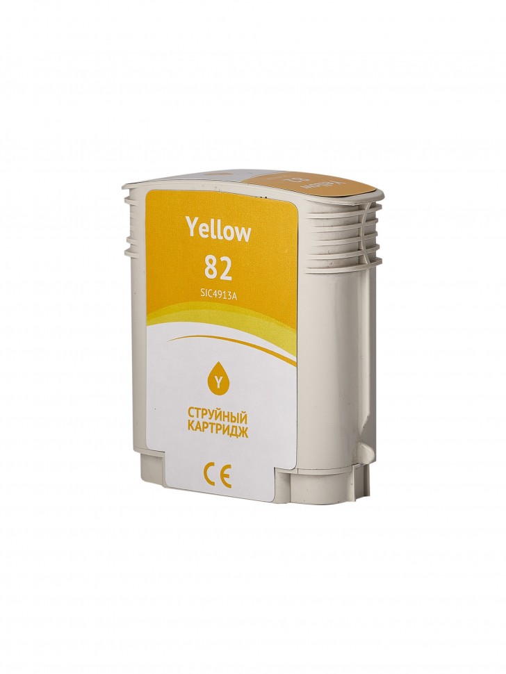 Струйный картридж Sakura C4913A (№82 Yellow) для HP Designjet 500/500+/500ps/500ps+/800series/10PS, желтый, 72 мл.
