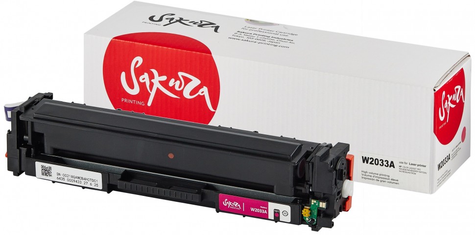 Картридж SAKURA W2033A (HP 415A) для HP LaserJet Pro M454, MFP M479, пурпурный, 2100 к.