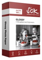 Фотобумага S&#039;OK глянцевая, формат А4, плотность 180г/м2, 50 листов
