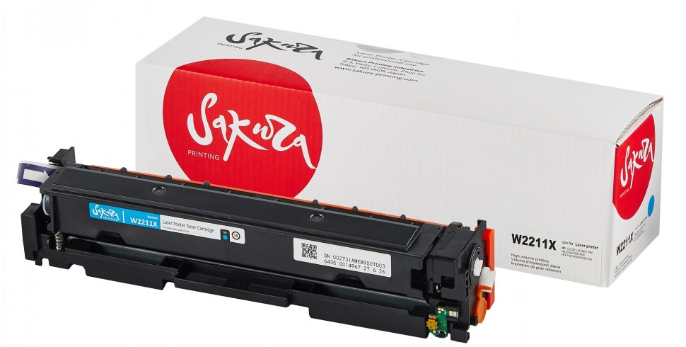 Картридж SAKURA W2211X (HP 207X) для HP LaserJet Pro M255, голубой, 2450 к.