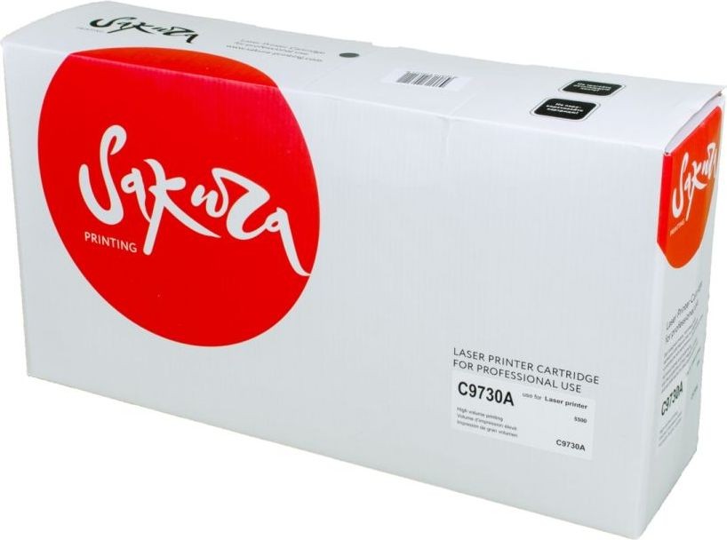 Картридж SAKURA C9730A для принтера HP LaserJet 5500, 5550, черный, 13000 к.