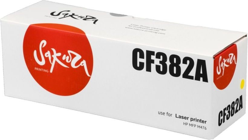 Картридж SAKURA CF382A  для HP MFP M476, желтый, 2700 к.